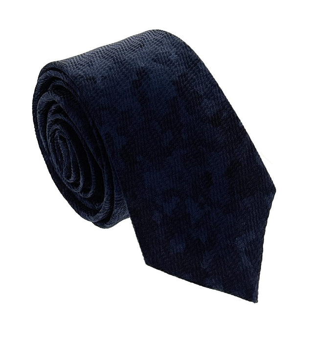 Emporio Armani Men’s Night Blue Cloudy Silk Necktie, 3"