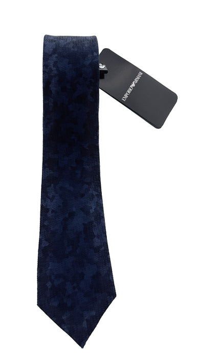 Emporio Armani Men’s Night Blue Cloudy Silk Necktie, 3"