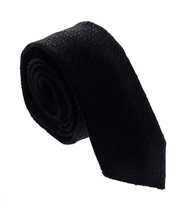 Emporio Armani Black Diamond weave Men's Tie, 2"
