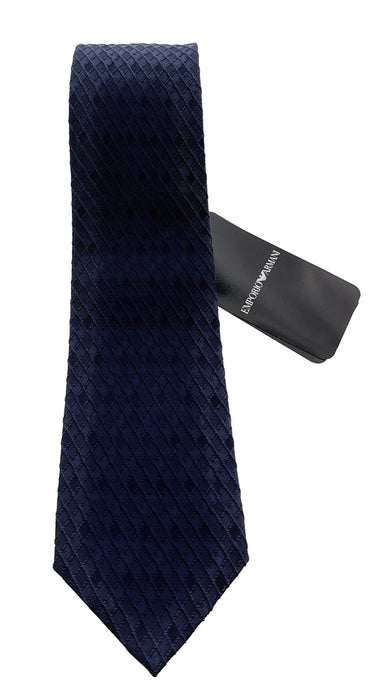 Emporio Armani Men's China Blue Diamond Weave 82Crylic Tie, 3"