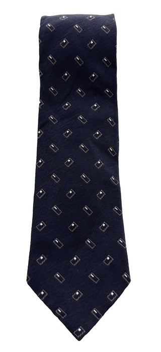 Emporio Armani Indigo Blue Geometric Men's Tie, 3"