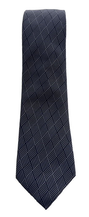 Emporio Armani Men’s Magnet Grey Geometric Silk Necktie, 3"