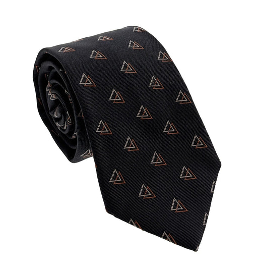 Emporio Armani Grey Orange Geometric Men's Tie, 3"