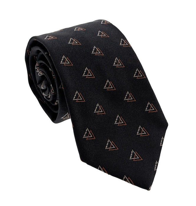 Emporio Armani Grey Orange Geometric Men's Tie, 3"