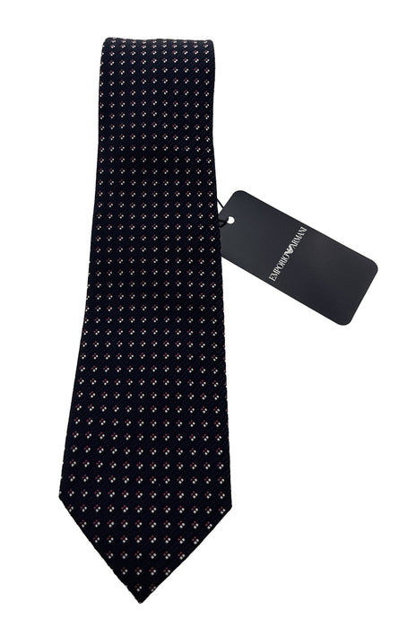 Emporio Armani Men's Navy Blue Geometric Dotted 51Olyester Tie, 3"