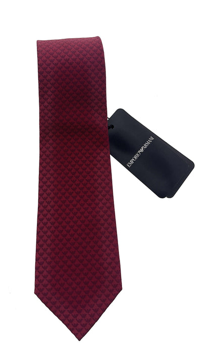 Emporio Armani Red Armani Logo pattern Men's Tie – Made in Italy