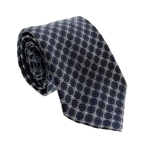 Emporio Armani Men’s Smokey Blue Dotted Silk Necktie, 3"