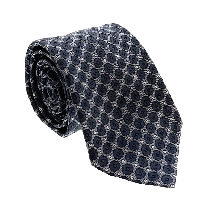 Emporio Armani Men’s Smokey Blue Dotted Silk Necktie, 3"