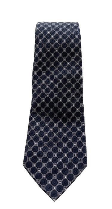 Emporio Armani Men’s Smokey Blue Dotted Silk Necktie, 3"