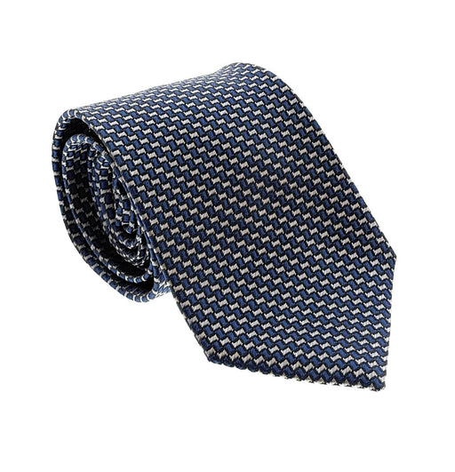 Emporio Armani Smokey Blue Geometric Men's Tie, 3"