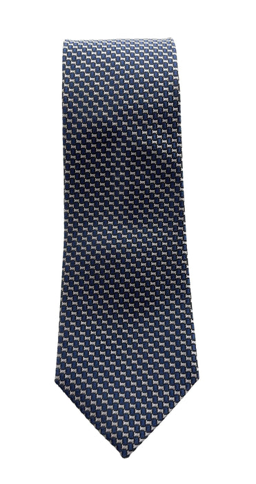 Emporio Armani Smokey Blue Geometric Men's Tie, 3"