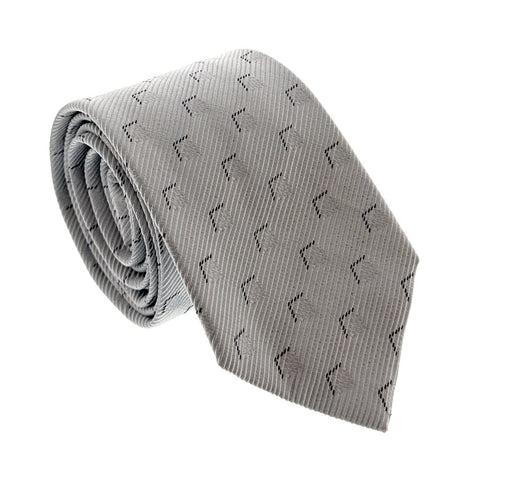 Emporio Armani Men’s Celestial Silver Subtle Geometric Cotton Silk Necktie, 3"