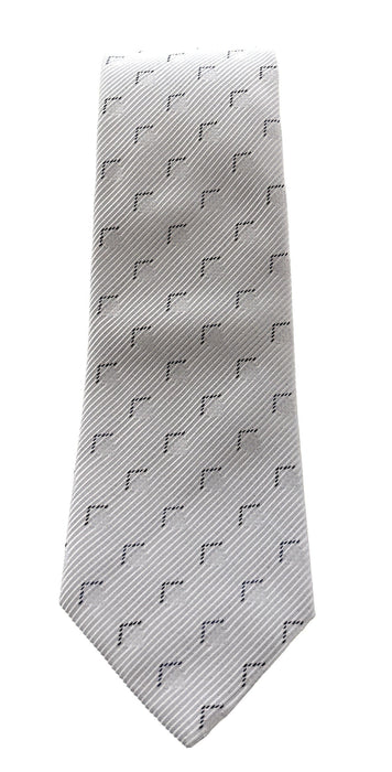 Emporio Armani Men’s Celestial Silver Subtle Geometric Cotton Silk Necktie, 3"