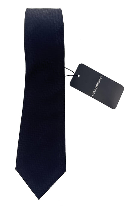Emporio Armani Men’s Black Geometric Silk Necktie, 3"