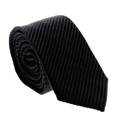 Emporio Armani Charcoal Tonal thin stripe Men's Tie – Made in Italy