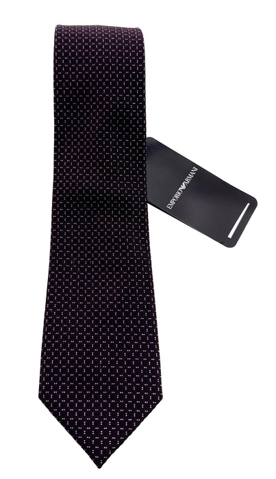 Emporio Armani Burgundy Dotted Men's Tie, 3"