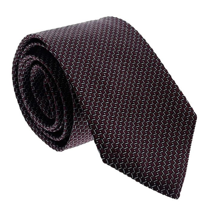 Emporio Armani Garnet Red Small Geometric Silk Tie – 3in