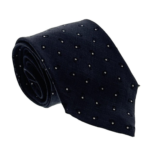 Emporio Armani Mens Blue Dotted Tie – Made in Italy
