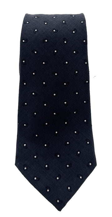 Emporio Armani Mens Blue Dotted Tie – Made in Italy
