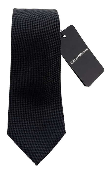 Emporio Armani Mens Shadow Grey Dotted weave Tie – Made in Italy