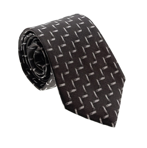 Emporio Armani Bronze White Graphic Silk Tie – 3in