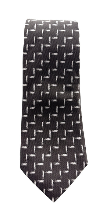 Emporio Armani Bronze White Graphic Silk Tie – 3in