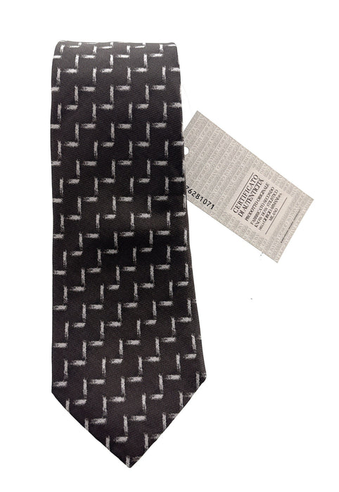 Emporio Armani Bronze White Graphic Silk Tie – 3in
