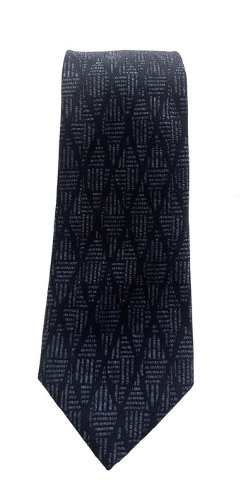 Emporio Armani Mens Blue Diamond Weave Tie – Made in Italy