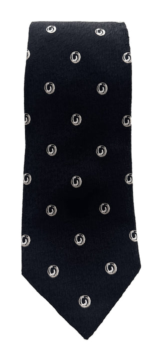 Emporio Armani Mens Black Circle Armani Tie – Made in Italy