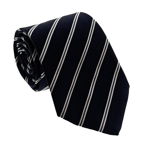 Emporio Armani Navy Blue Regimental Stripe Men's Tie, 3"