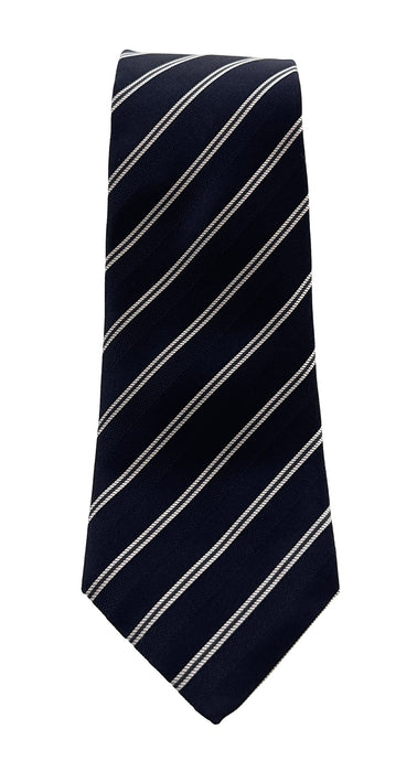 Emporio Armani Navy Blue Regimental Stripe Men's Tie, 3"