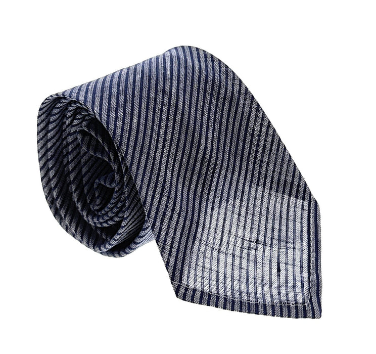 Emporio Armani Mens Ligh Blue Silver Diagonal Stripe Tie – Made in Italy