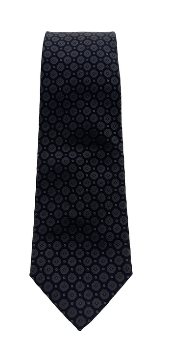 Emporio Armani Dark Blue Circle Dot pattern Men's Tie, 3"