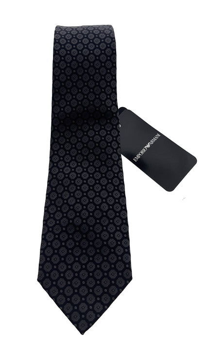 Emporio Armani Dark Blue Circle Dot pattern Men's Tie, 3"