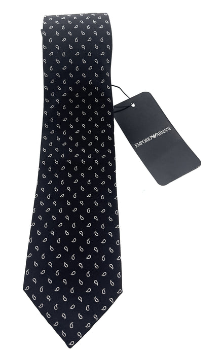 Emporio Armani Black Dotted Men's Tie, 3"