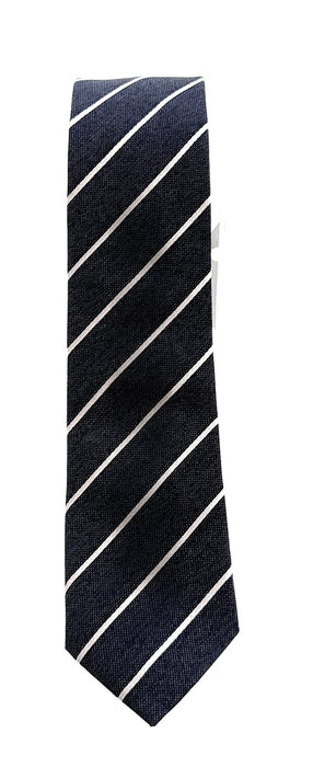 Emporio Armani Blue & Silver Regimental Stripe Men's Tie, 2"