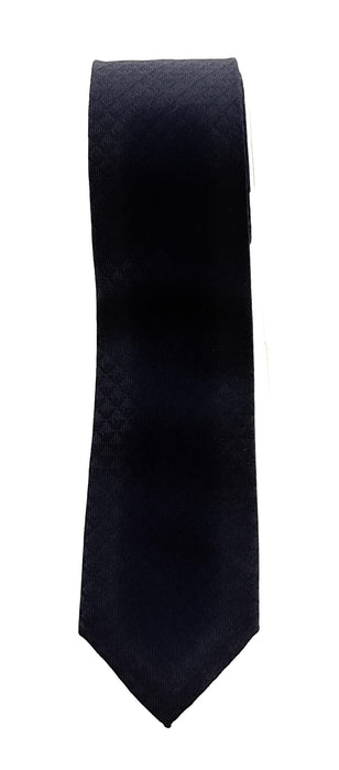 Emporio Armani Men’s Night Blue Silk Necktie with Logo Print, 2"