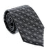 Emporio Armani Mens Light Grey Navy Wavy Geometric Tie – Made in Italy
