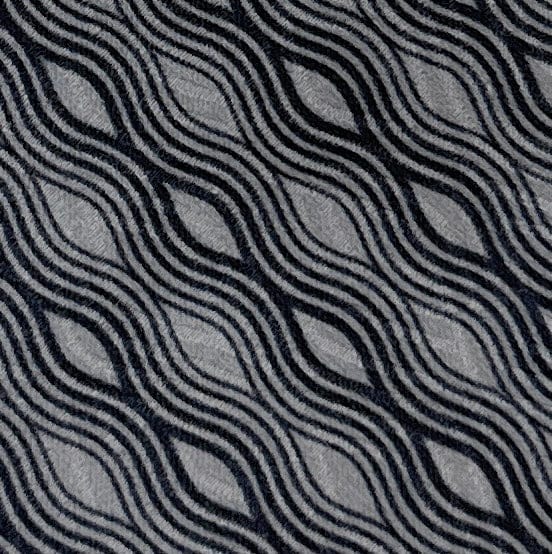 Emporio Armani Mens Light Grey Navy Wavy Geometric Tie – Made in Italy