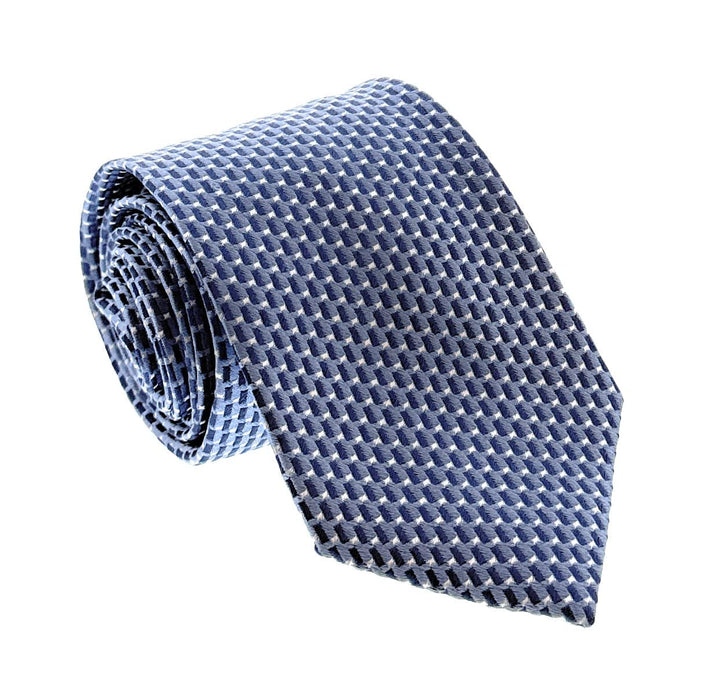 Emporio Armani Sky Blue Dotted Geometric Men's Tie, 3"