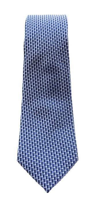 Emporio Armani Sky Blue Dotted Geometric Men's Tie, 3"