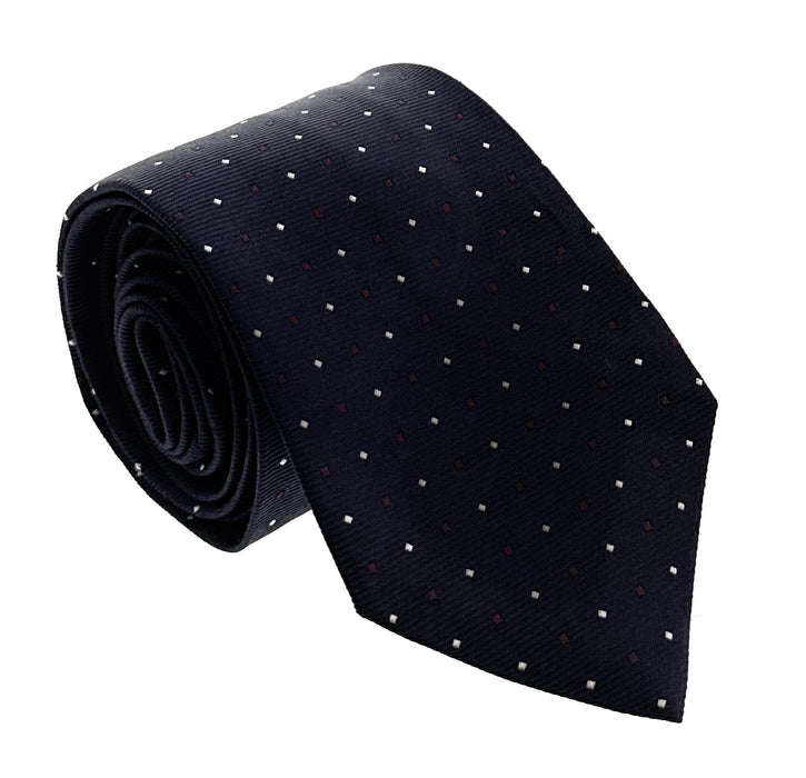 Emporio Armani Mens Night Blue Dotted Tie Made in Italy
