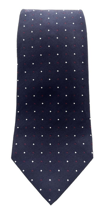 Emporio Armani Mens Night Blue Dotted Tie Made in Italy