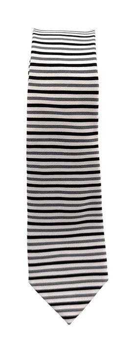 Emporio Armani Mens White Black/Grey Striped Tie – Made in Italy