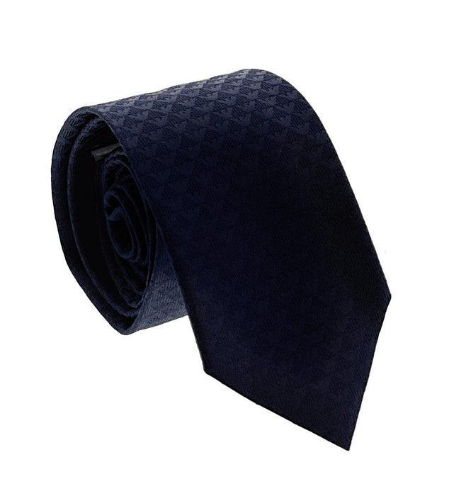 Emporio Armani Marine Blue Armani logo print Men's Tie, 2"