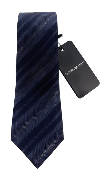 Emporio Armani Mens Night Blue Solid Tie – Made in Italy