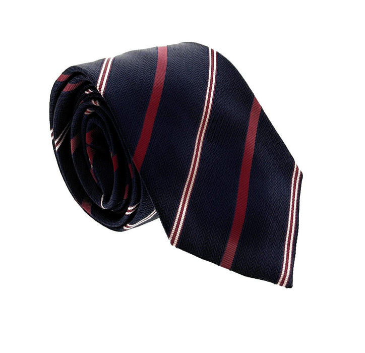 Emporio Armani Navy Blue Red stripe Men's Tie, 3"