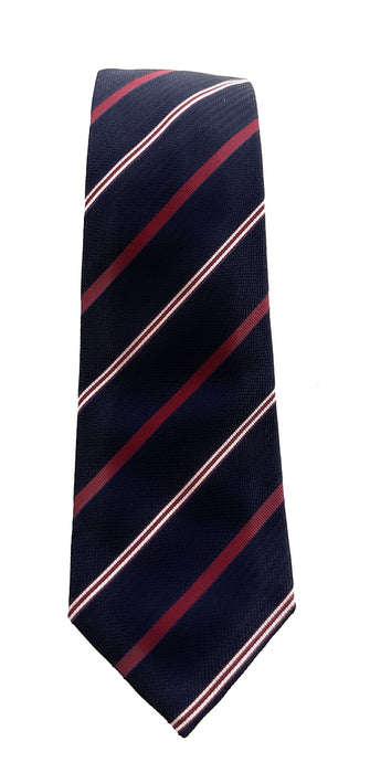 Emporio Armani Navy Blue Red stripe Men's Tie, 3"