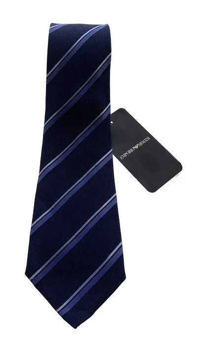 Emporio Armani Blue Regimental Stripe Men's Tie, 3"