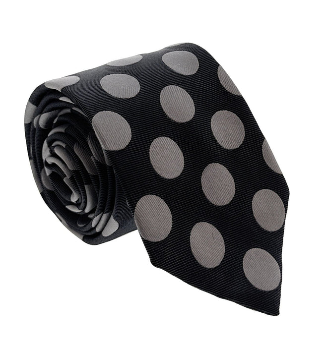 Emporio Armani Mens Charcoal Grey Dots Tie Made in Italy